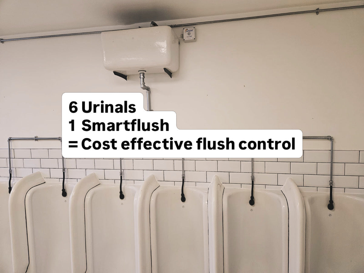 6 Urinals, 1 Smartflush = Cost effective flush control