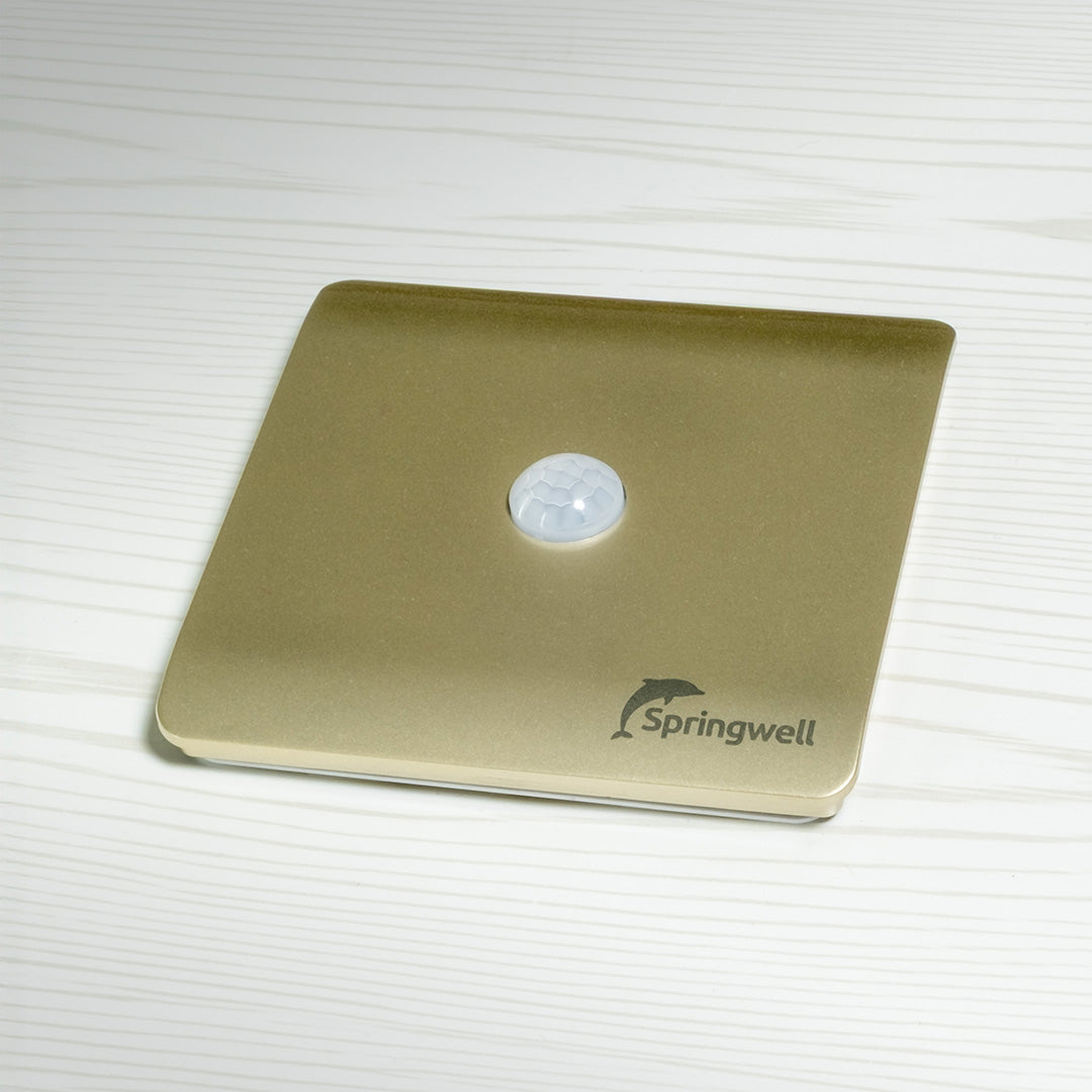 Gold Smartflush sensor on a white background