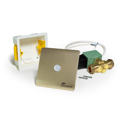 Gold Springwell Smartflush sensor, valve, cable, screws and mounting box